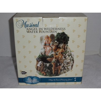 Classic Treasures Musical Water Fountain Angel In Wilderness " Amazing Grace" 681131383127  263848356650